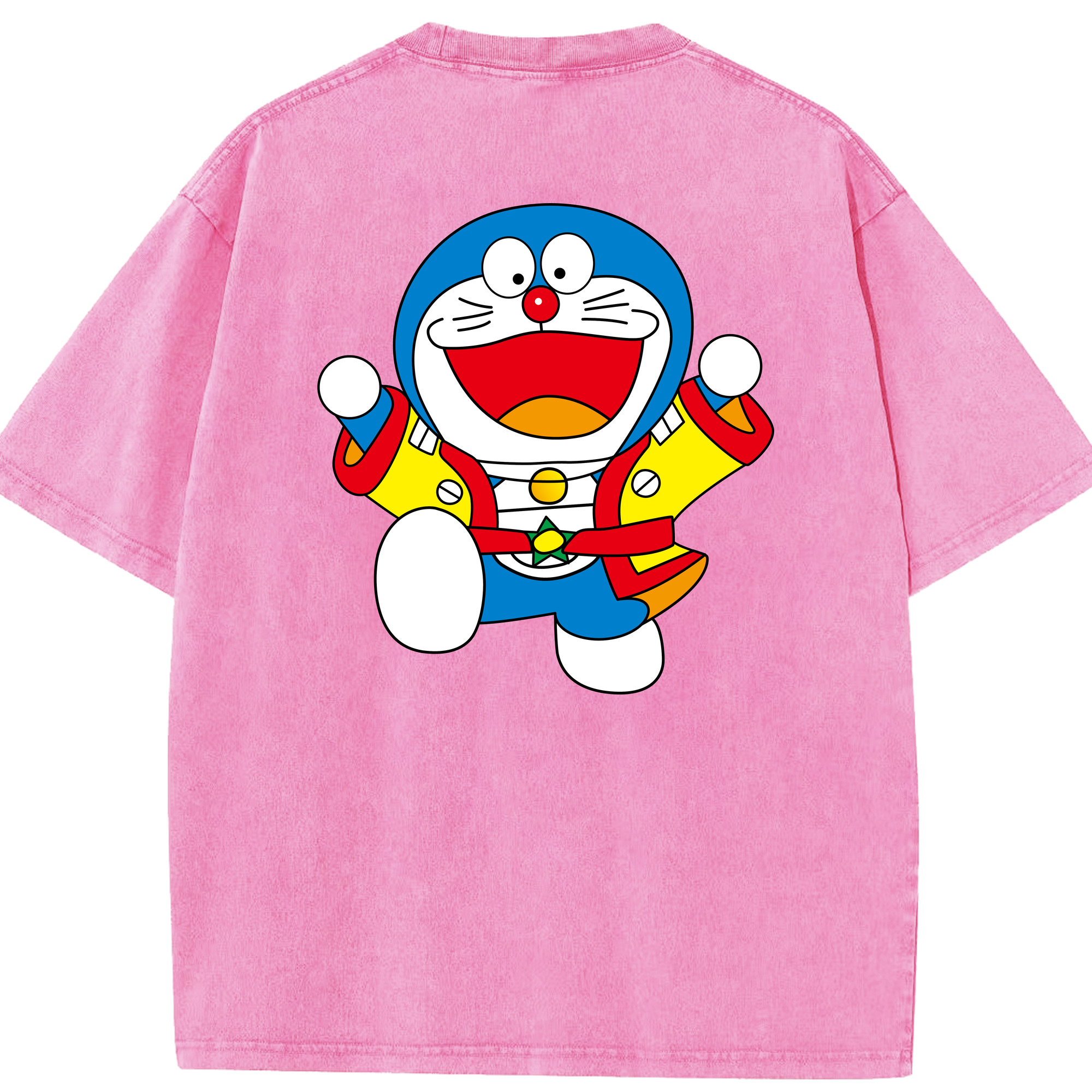 （画像用） ドラえもん Doraemon 綿100% ヴィンテージ風 半袖Tシャツ（背面プリント）